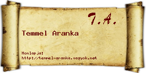 Temmel Aranka névjegykártya